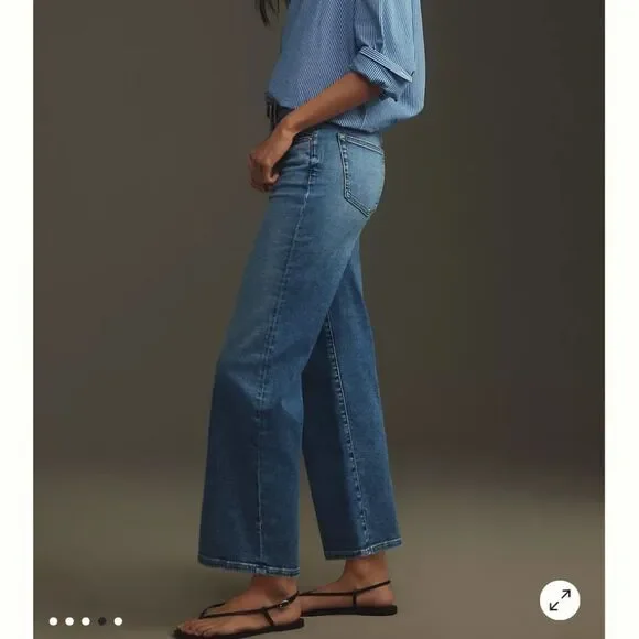 NWT Edwin Anthropologie Marli Ankle Bliss Wide Leg Light Blue Hi Waist Mom Jean - Picture 4 of 10